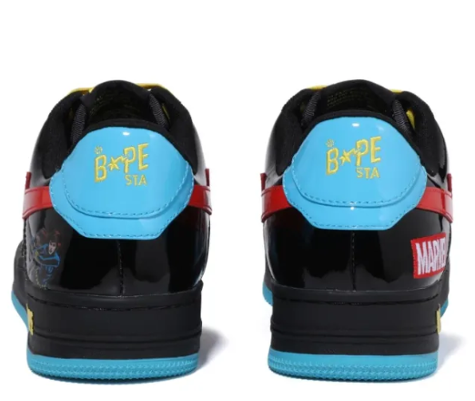 Marvel X A BATHING APE STA Skateboarding Shoes  Low-top Blue/black