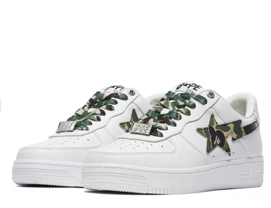 BAPE A BATHING APE Bape Sta Low White ABC Camo Green