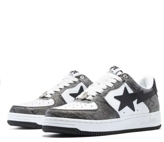 A BATHING APE Sta Black Snakeskin